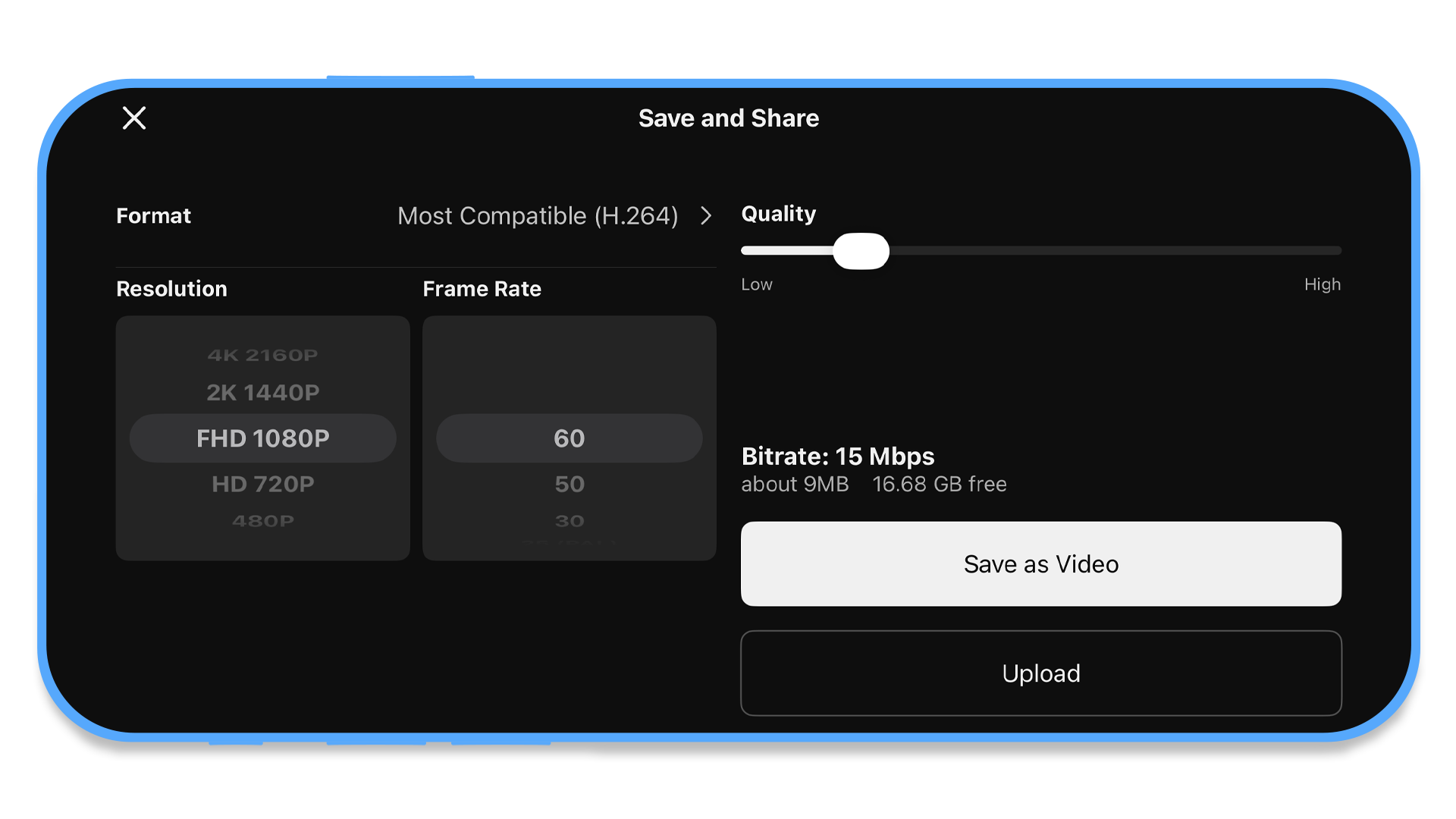Make sure your save as video settings look like this The correct save as video settings for TikTok