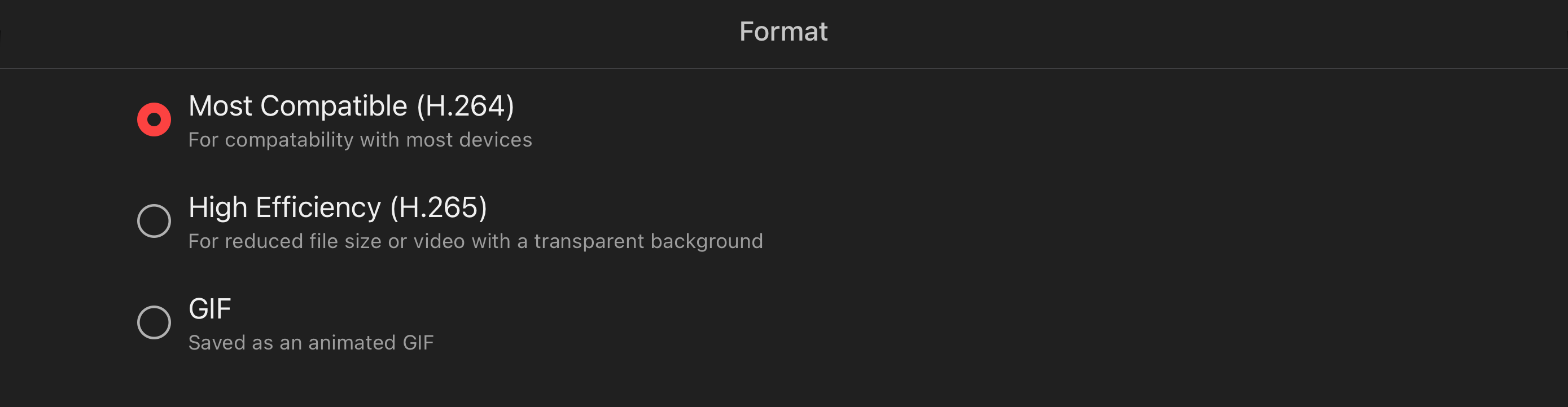 KineMaster lets you select H.265, H.264, or GIF for your video compression